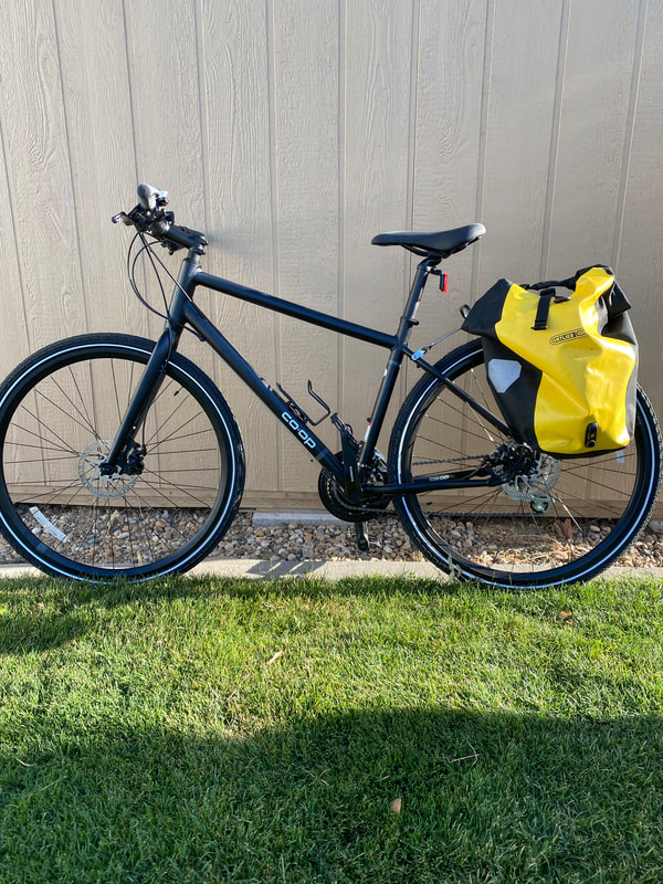 Co-Op CTY 1.1 bike with Ortlieb Panniers for commuting and grocery shopping